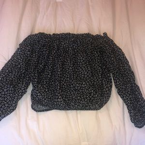 Brandy Melville Flower Off the Shoulder Crop Top